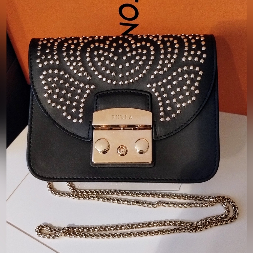 Furla Limited Edition Studded 3-way Bag EUC - Picture 2 of 11